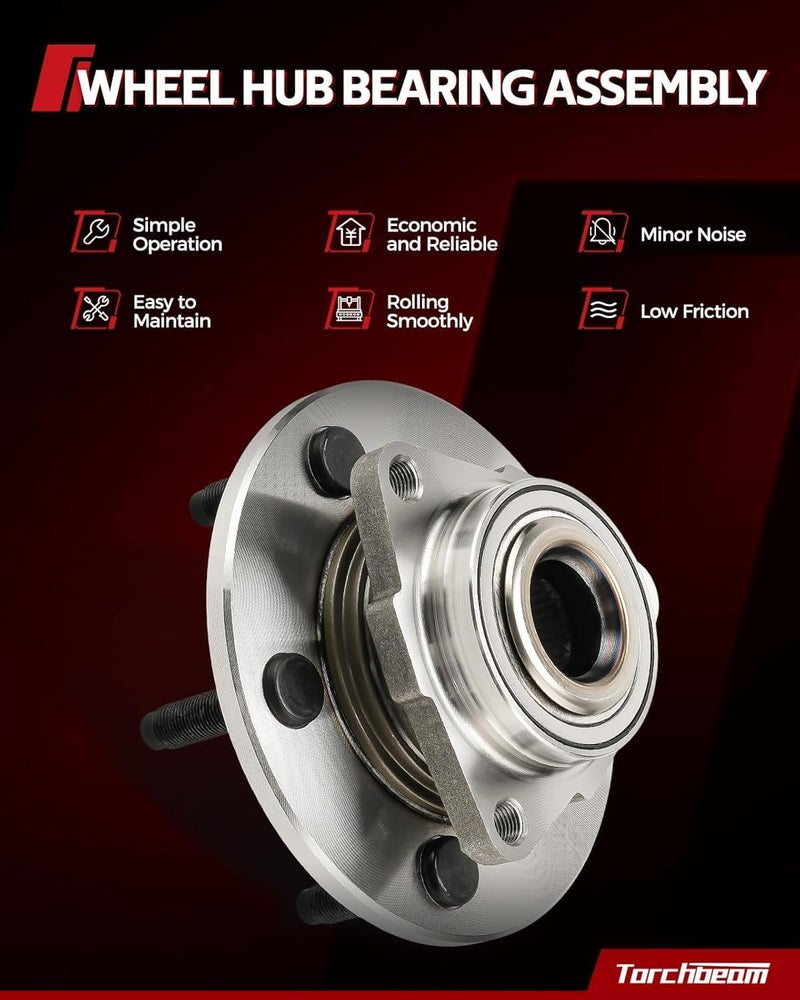 Torchbeam 515125 Front Wheel Bearing & Hub Assembly Replacement for 2008-2012 Nissan Titan, 2008-2012 Nissan Armada, 2008-2010 Infiniti QX56 2 PCS - Image 5
